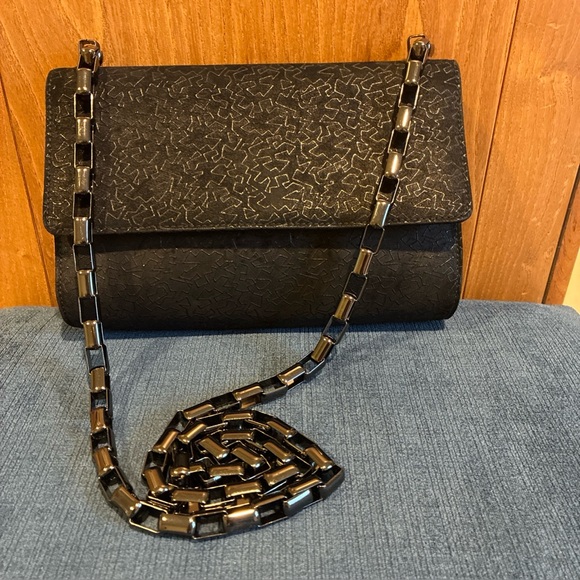 Salvatore Ferragamo vintage black textured leather Crossbody purse - Picture 1 of 8